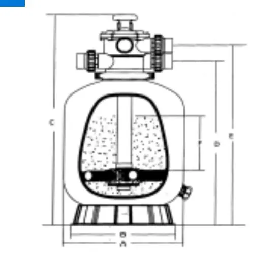 drawing stainless steel sand filter top side-clamps